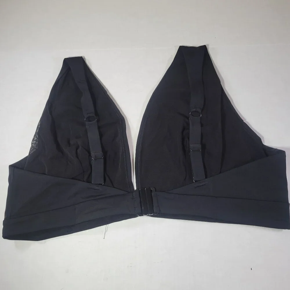 ASOS Design Black Adjustable Bralette Bikini Back Closure Top Size UK22/US18 - Picture 2 of 8